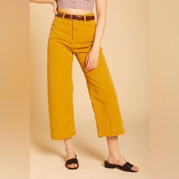 FREE People We the Free Patti Pant in Graham Cracker Wide Leg Cropped Cotton 25 - Picture 12 of 12
